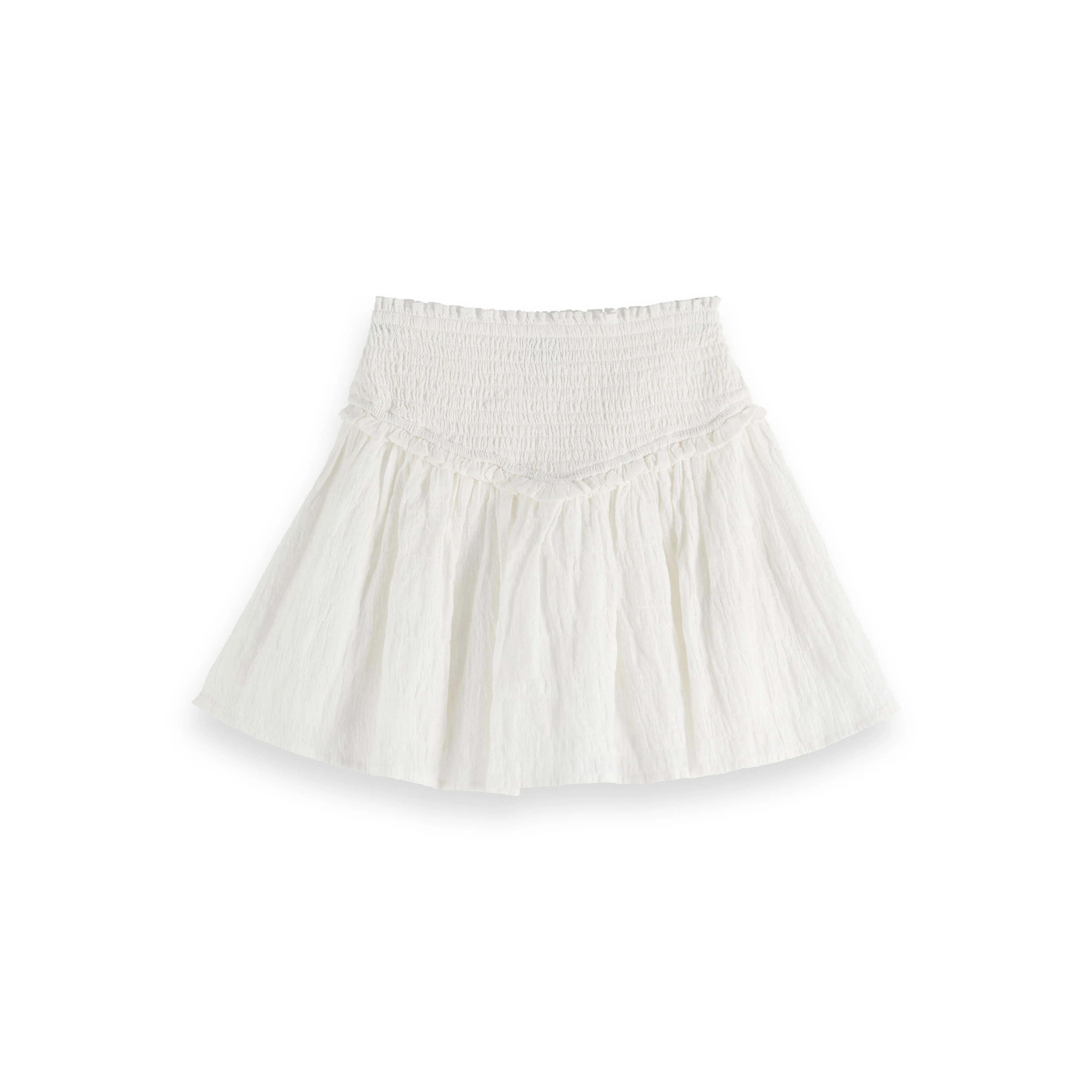 Scotch Shrunk White Smocked Skirt