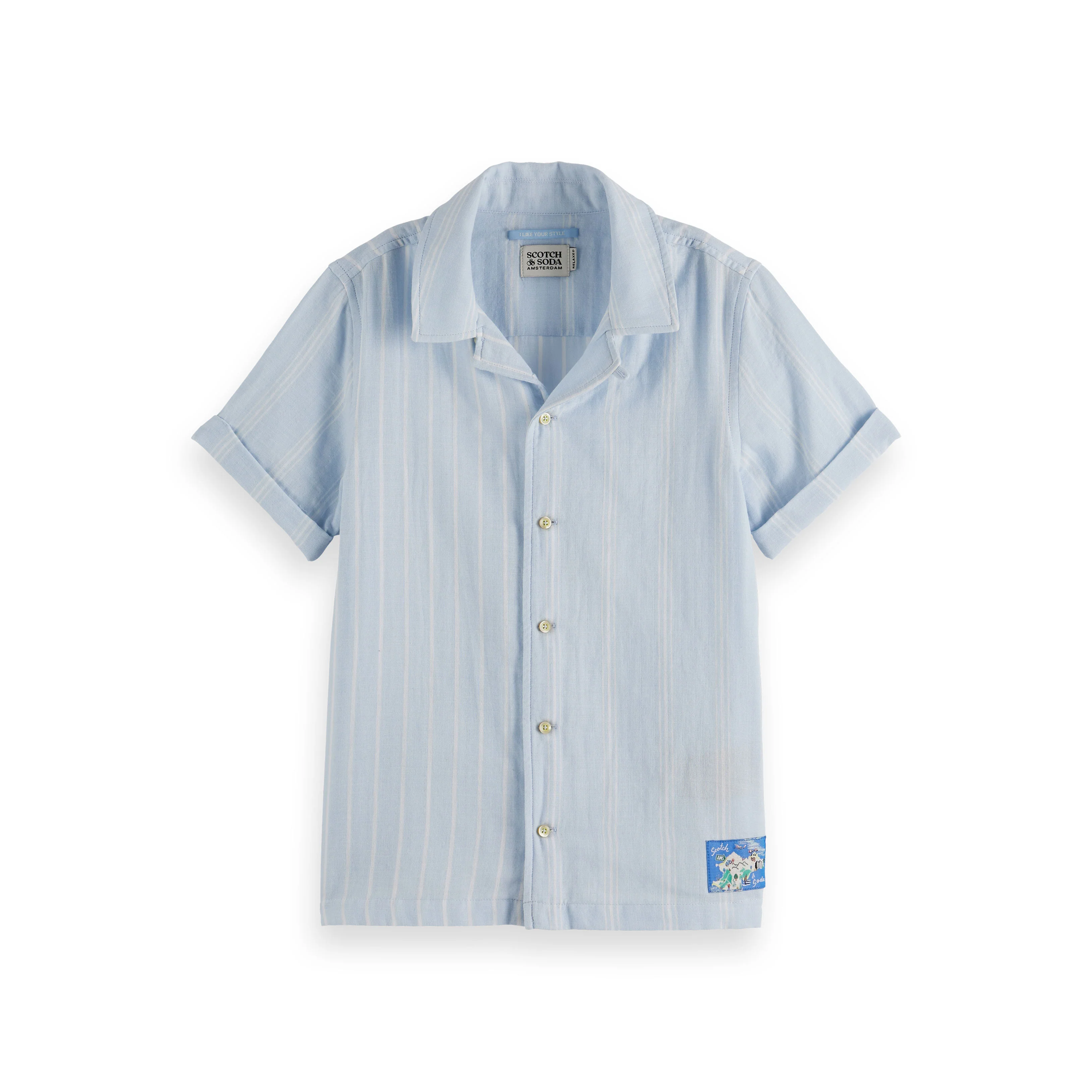 Scotch Shrunk White Stripe Bonded Shirt