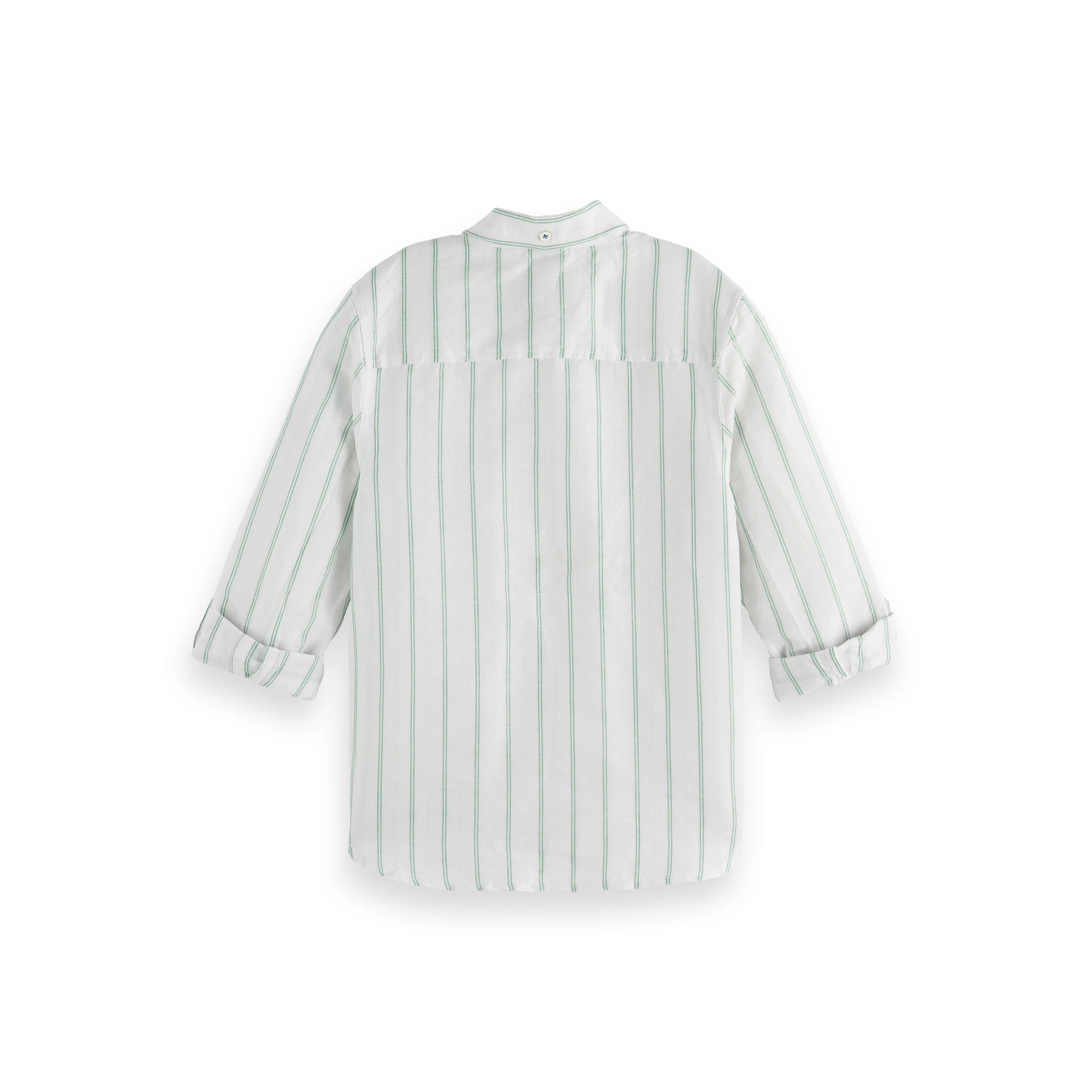 Scotch Shrunk White Stripe Linen Blend Shirt - Image 2