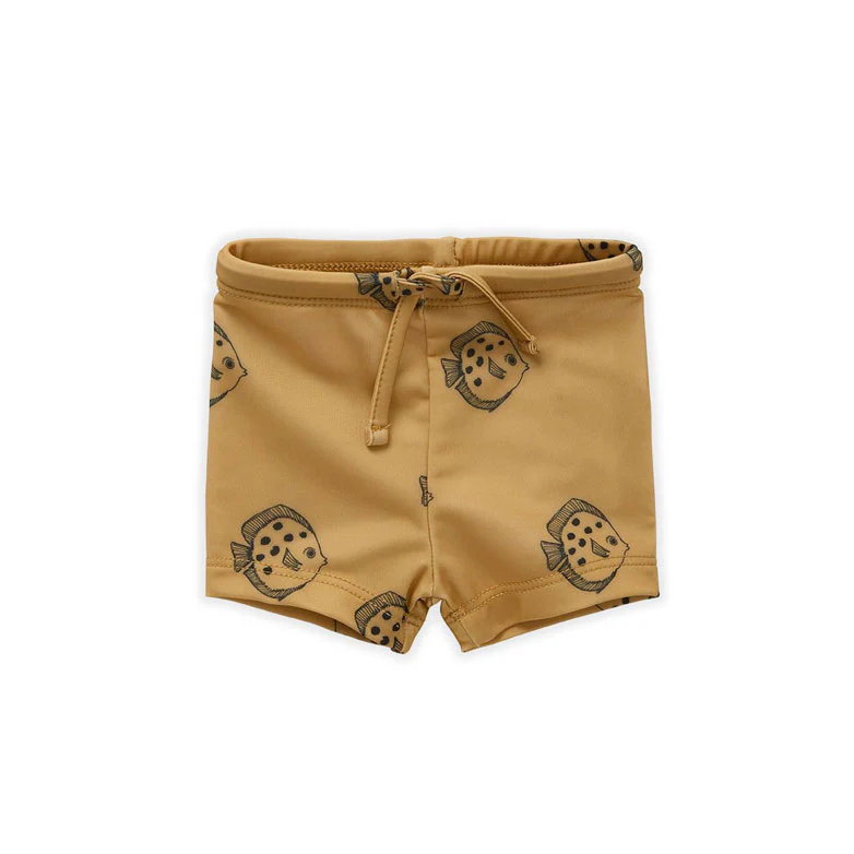 Sproet and Sprout Honey Jersey Swim Short- Fish Print