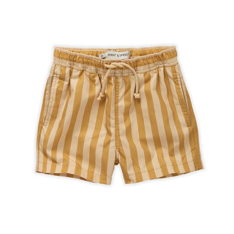 Sproet and Sprout Honey Woven Swim Short- Stripe Print