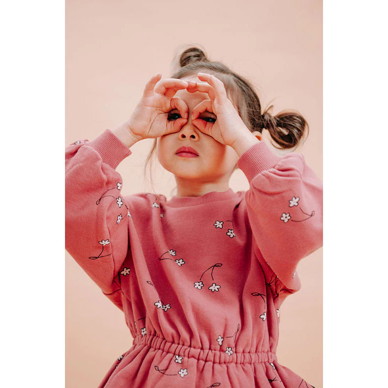 Sproet and Sprout Mauve Cherry Flower Peplum Sweatshirt - Image 3