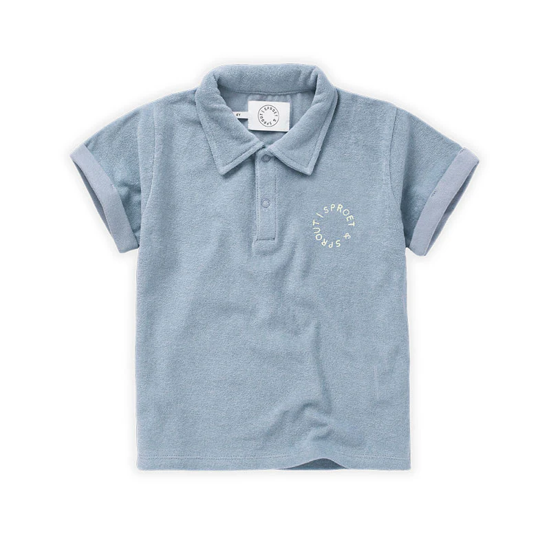 Sproet and Sprout Misty Blue Terry Polo