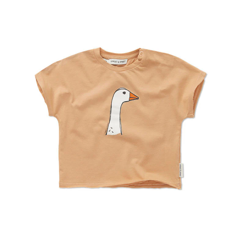 Sproet and Sprout Nectarine Goose Baby Tee