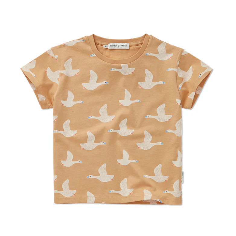 Sproet and Sprout Nectarine Goose Print Tee