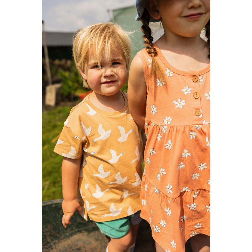 Sproet and Sprout Nectarine Goose Print Tee - Image 2