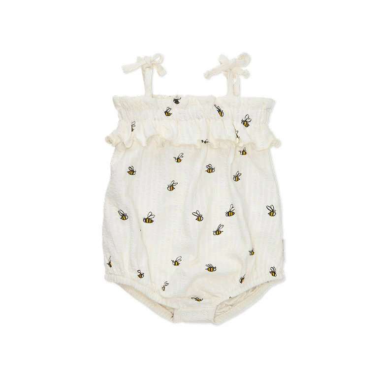 Sproet and Sprout Off White Beez Strap Romper