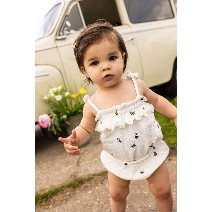 Sproet and Sprout Off White Beez Strap Romper - Image 2