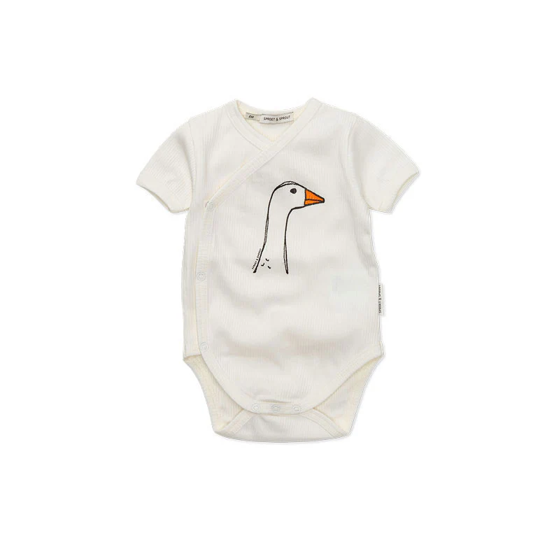 Sproet and Sprout Off White Goose Rib Romper