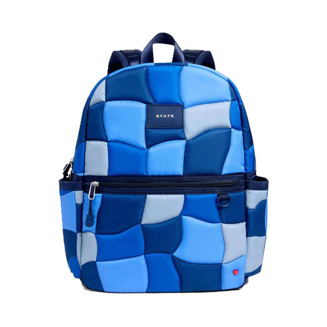 State Bags Blue Puffer Check Kane Backpack