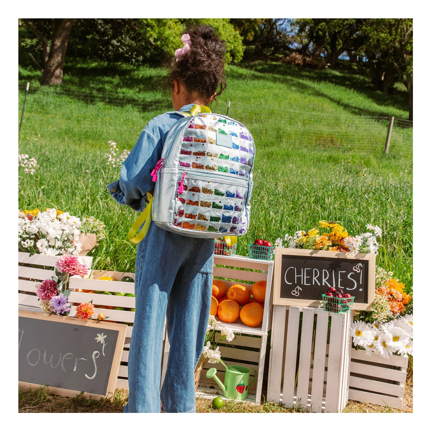 State Bags Blue Quilted Sequin Kane Backpack - Image 2