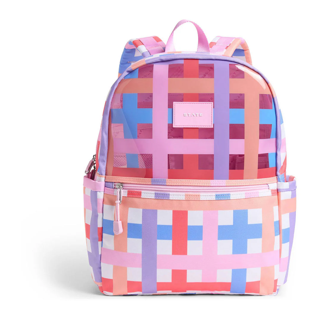 State Bags Pink Multi Plaid Kane Backpack - Image 2