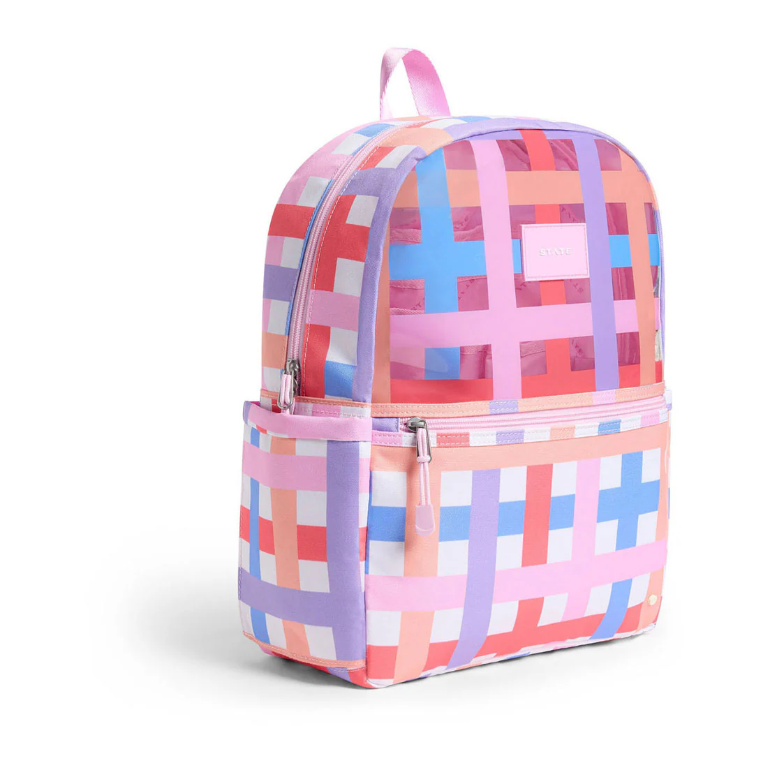 State Bags Pink Multi Plaid Kane Backpack - Image 3