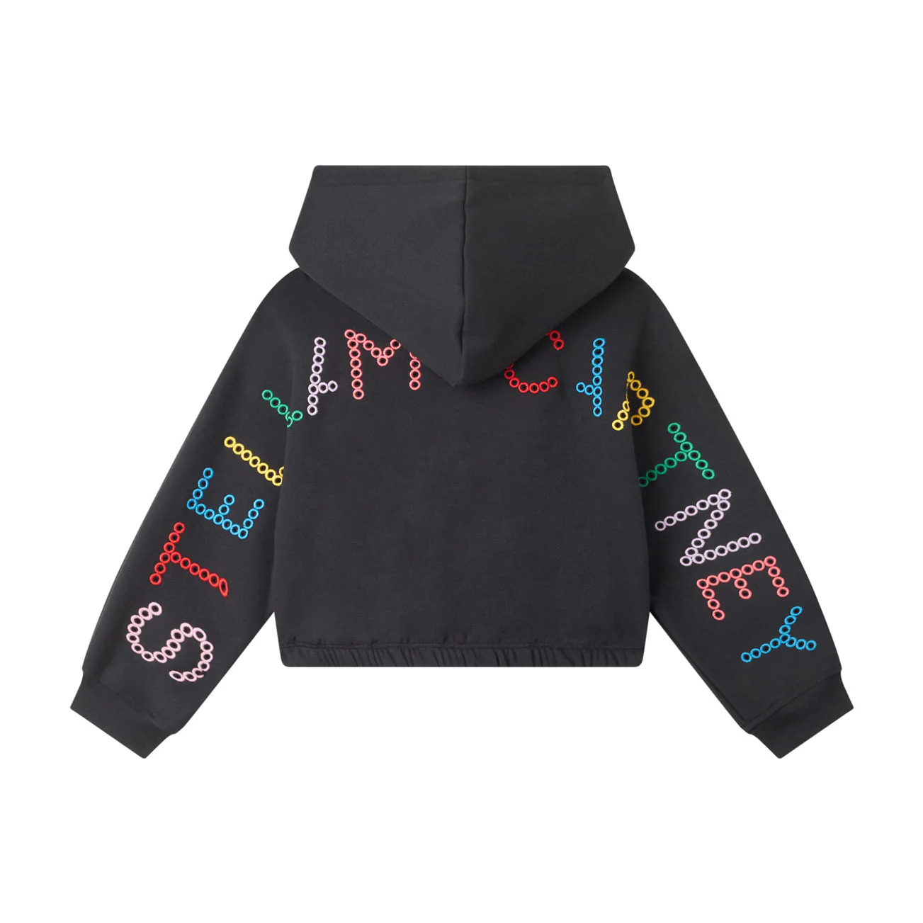 Stella McCartney  Black Logo Cropped Zip-Up - Image 2