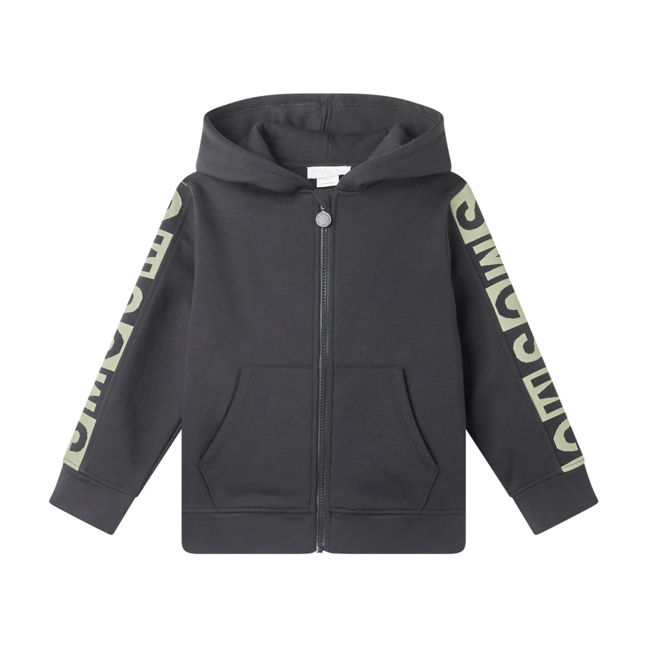 Stella McCartney Black Logo Tape Hooded Zip Up