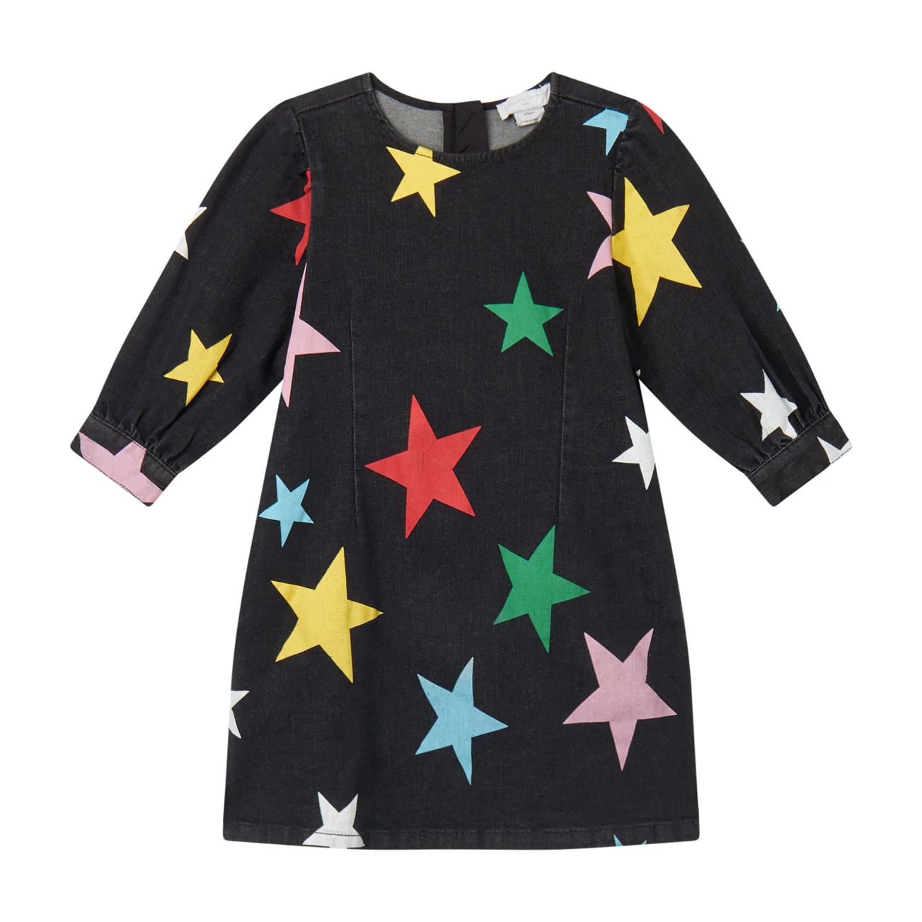 Stella McCartney  Black Multicolor Stars Denim Dress