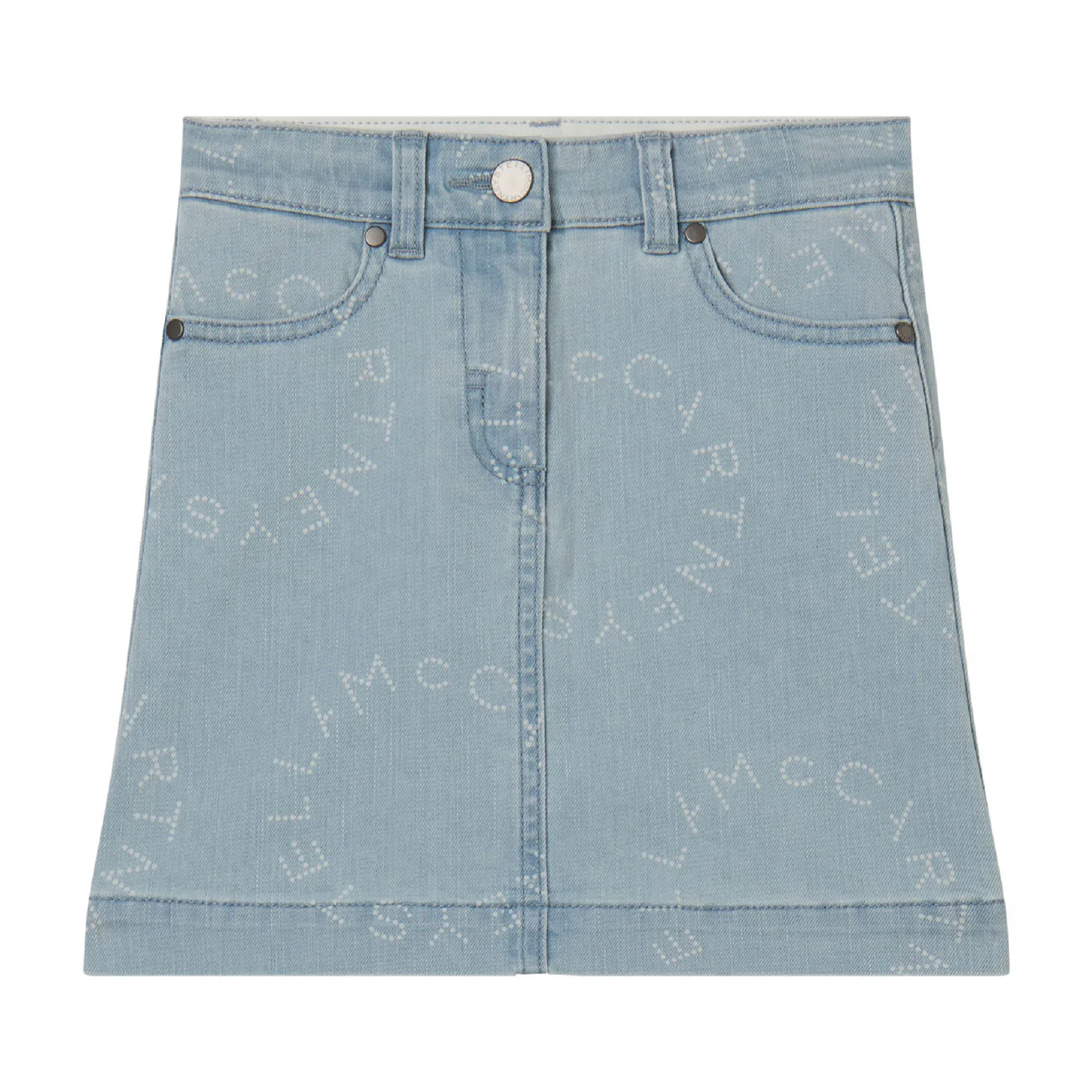 Stella Mccartney Blue Logo Denim Skirt