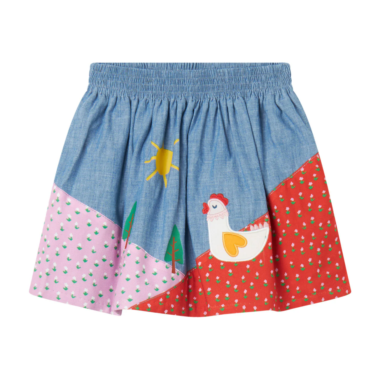 Stella McCartney  Blue Multi Woven Patch Skirt