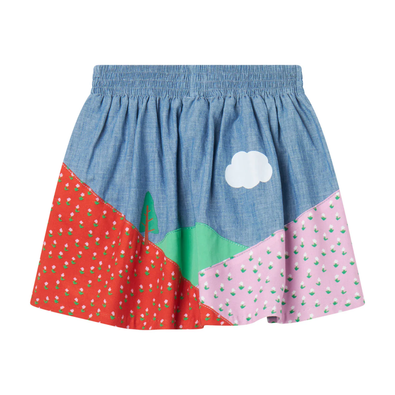 Stella McCartney  Blue Multi Woven Patch Skirt - Image 2