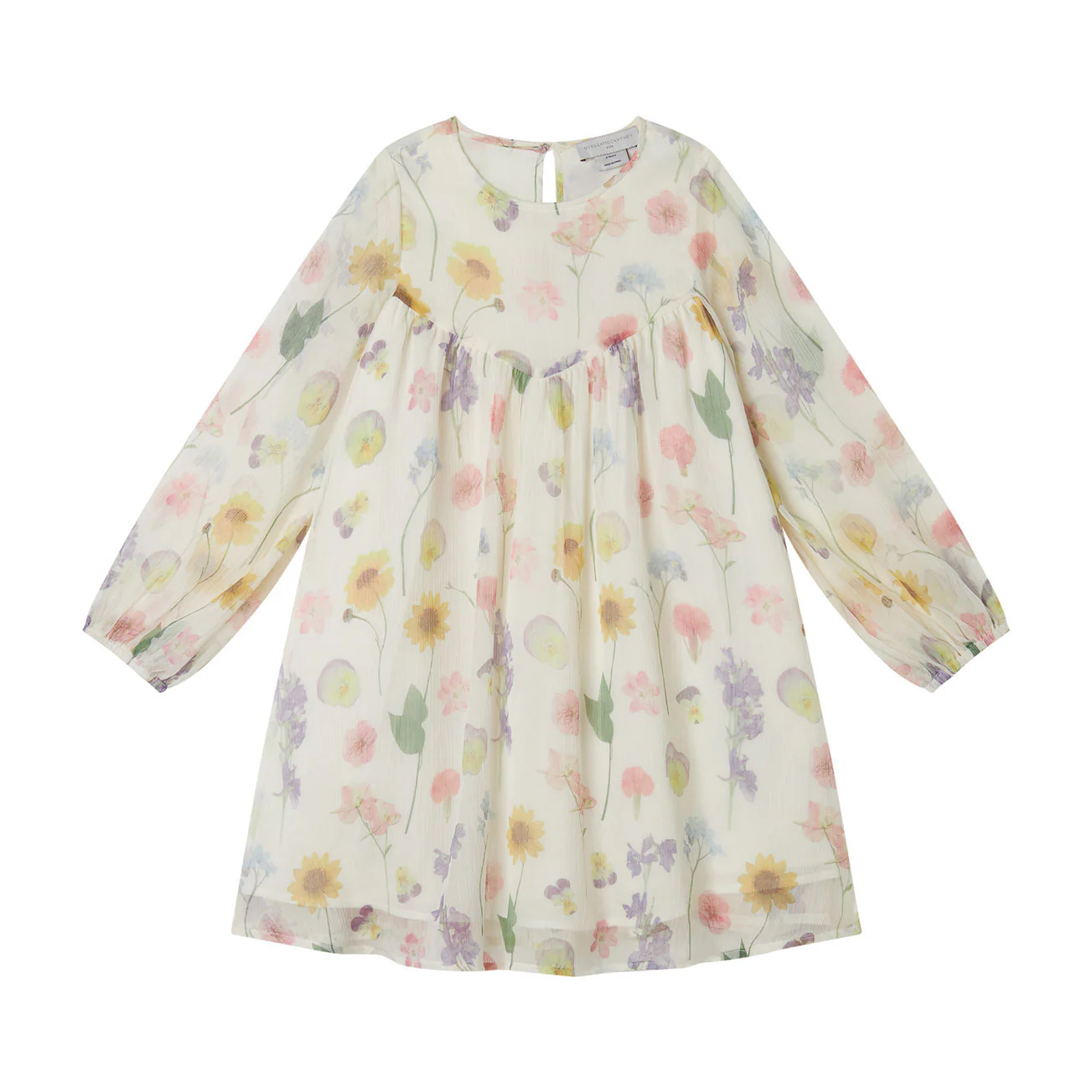 Stella Mccartney Cream Flowers Georgette Dress