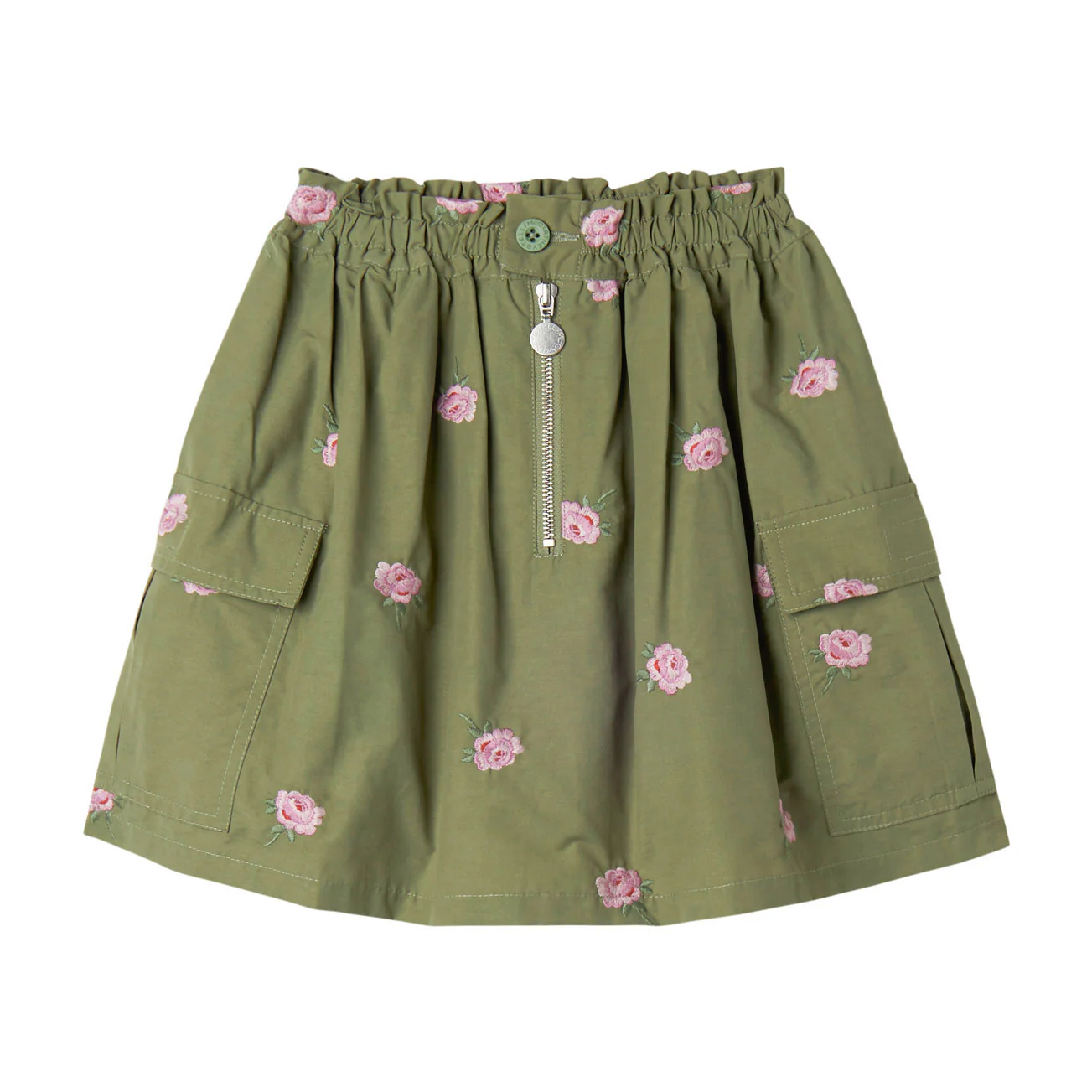 Stella McCartney Embroidered Green Ditsy Roses Skirt