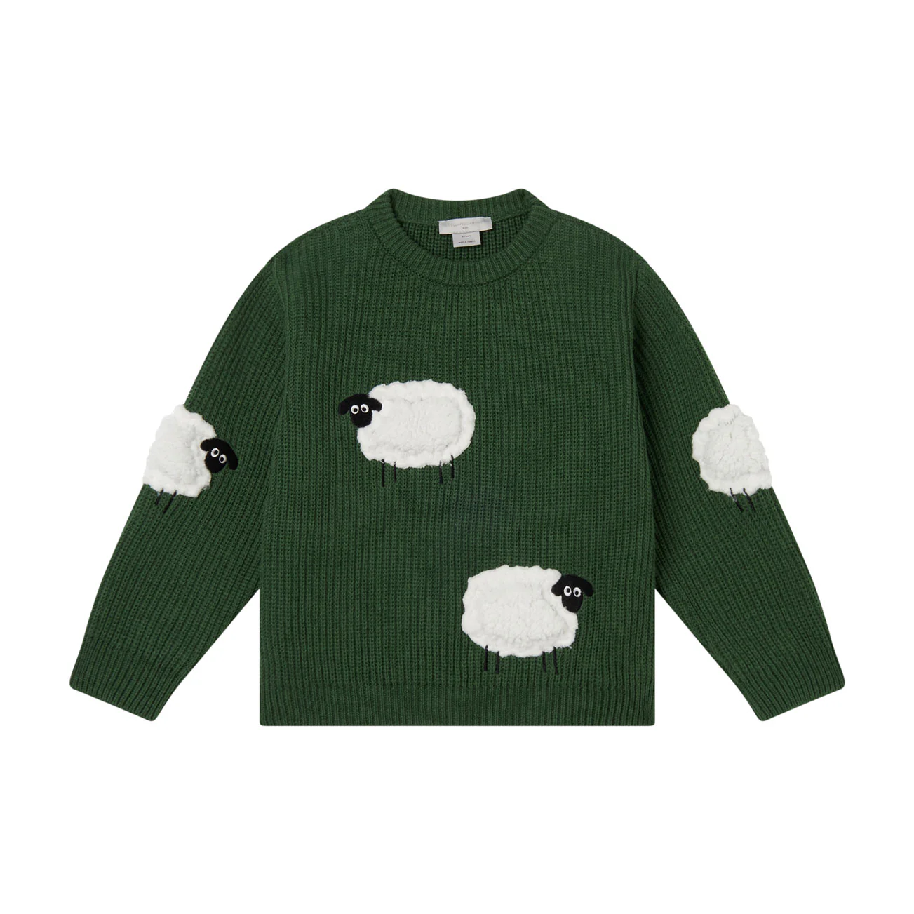 Stella McCartney  Green 3D Sheep Patches Sweater
