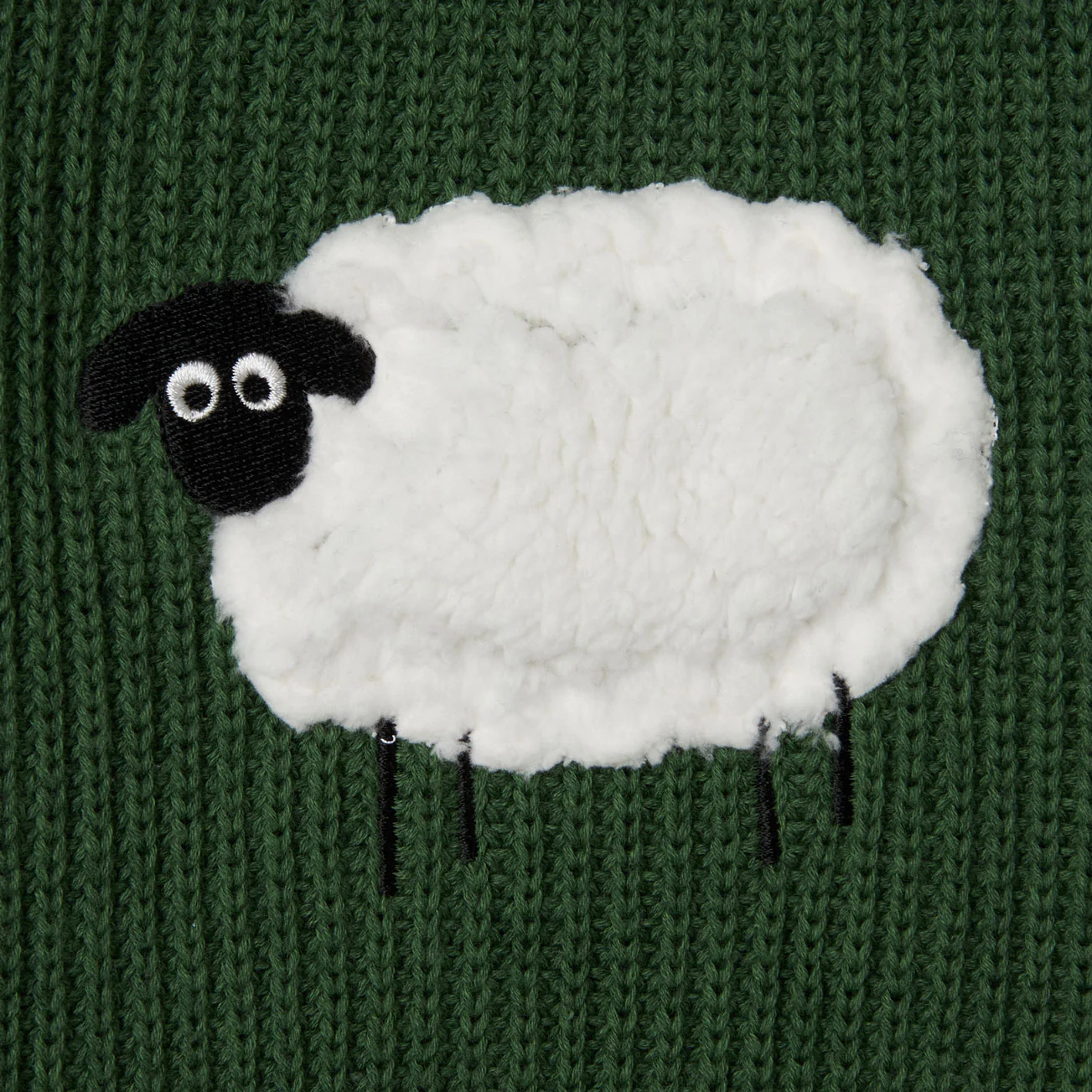 Stella McCartney  Green 3D Sheep Patches Sweater - Image 3