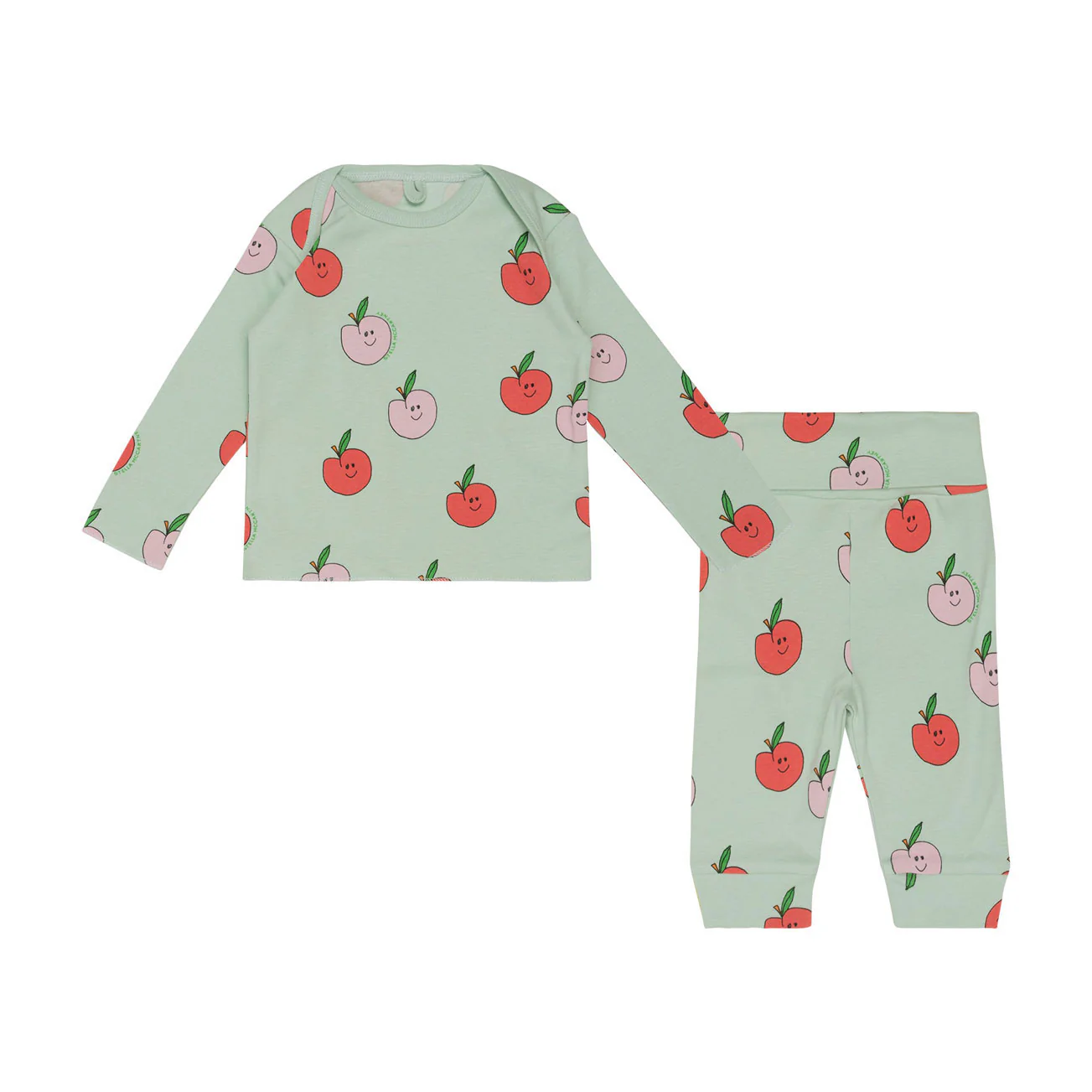 Stella Mccartney Green/ Pink Apples Jersey Baby Tracksuit