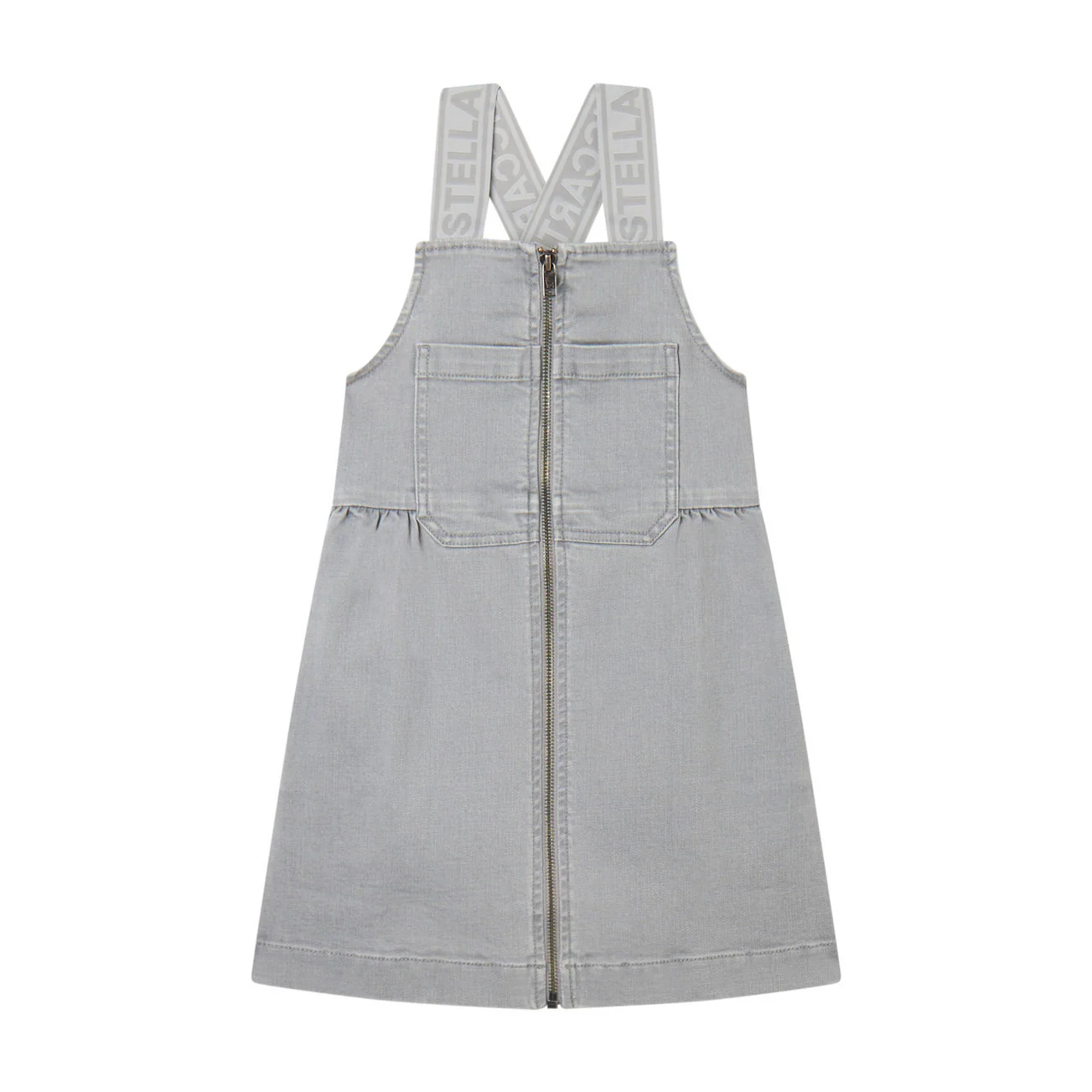 Stella Mccartney Grey Logo Dungaree Dress