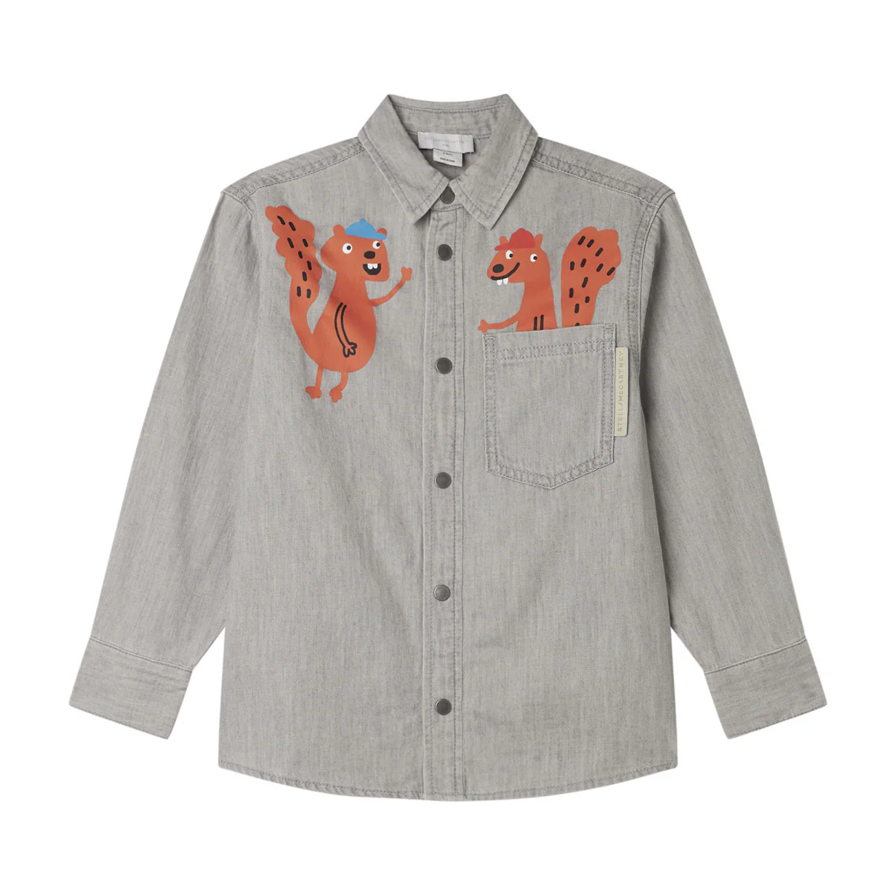 Stella McCartney Grey SquirrePrint Denim Shirt
