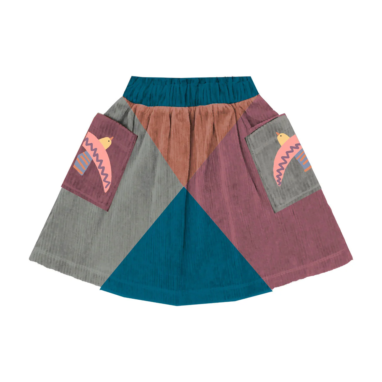 Stella McCartney Multi Corduroy Bird Patch Skirt