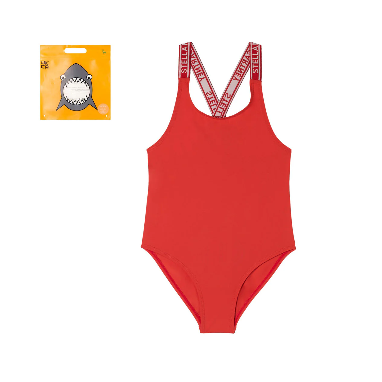 Stella McCartney Orange Red Stella Logo Swimsuit
