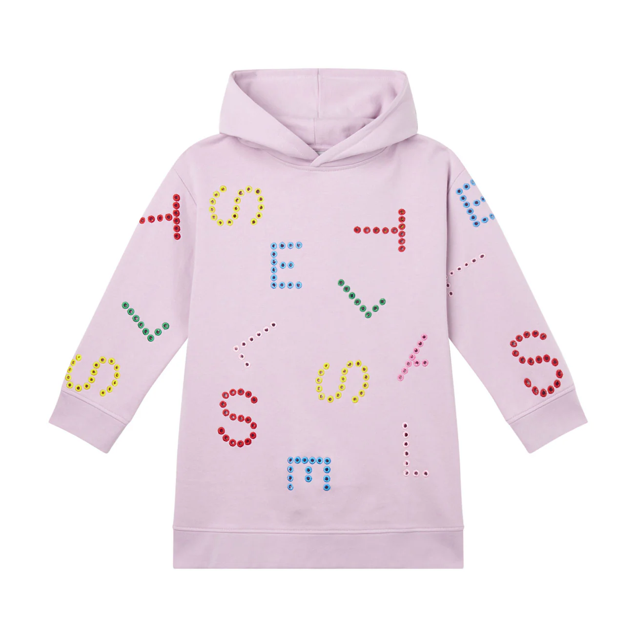 Stella McCartney Pink Embroidered Logo Fleece Dress