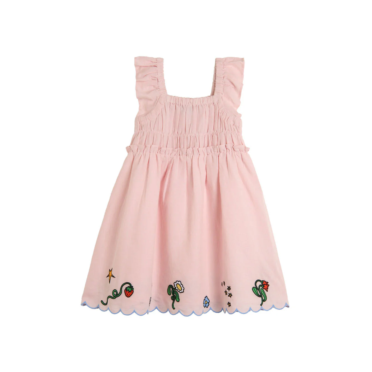 Stella McCartney Pink Embroidery Linen Dress