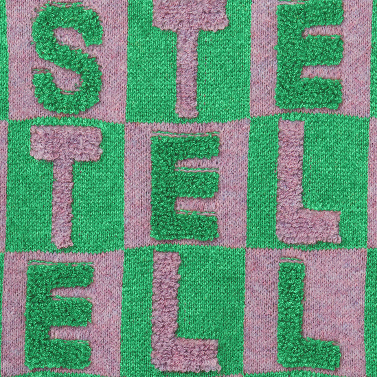 Stella McCartney  Pink Green Lettering Jacquard Dress - Image 2