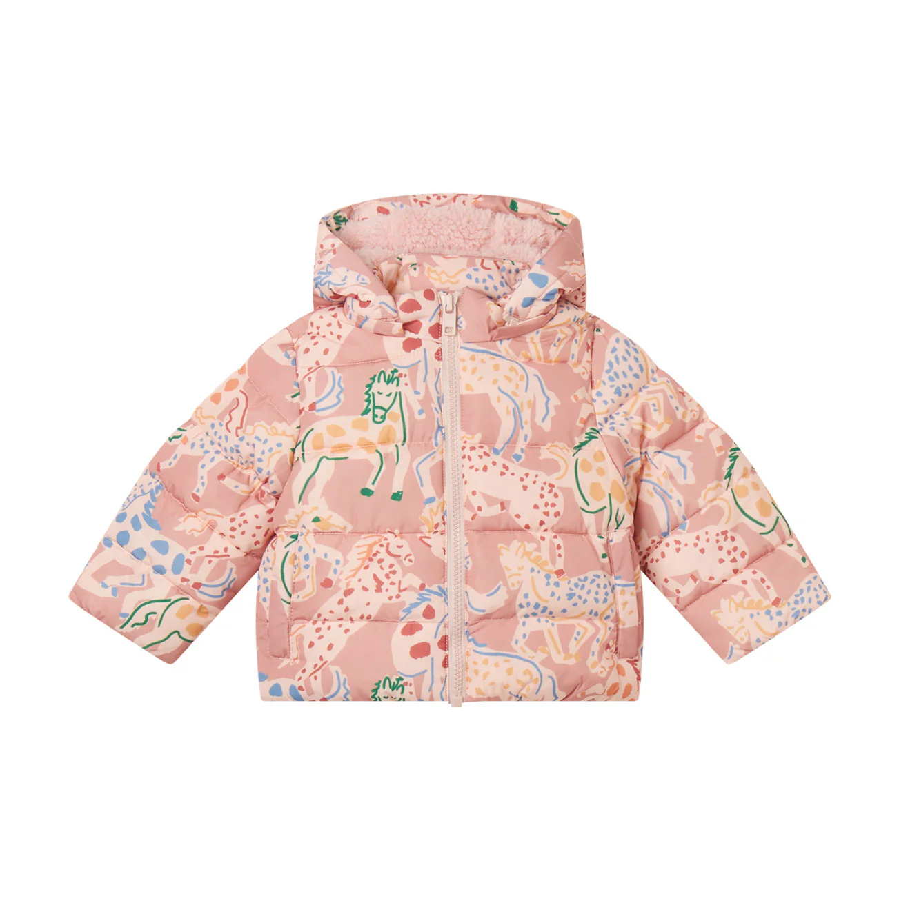 Stella McCartney  Pink Prairie Horses Baby Puffer