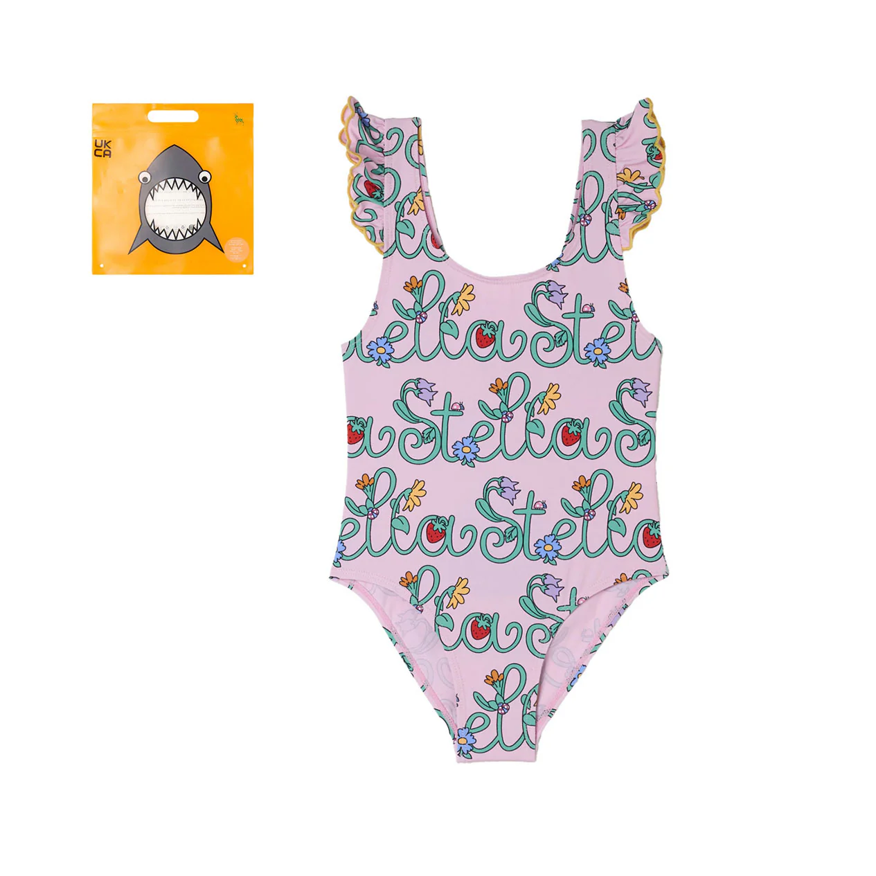 Stella McCartney Pink Stella Lettering Swimsuit