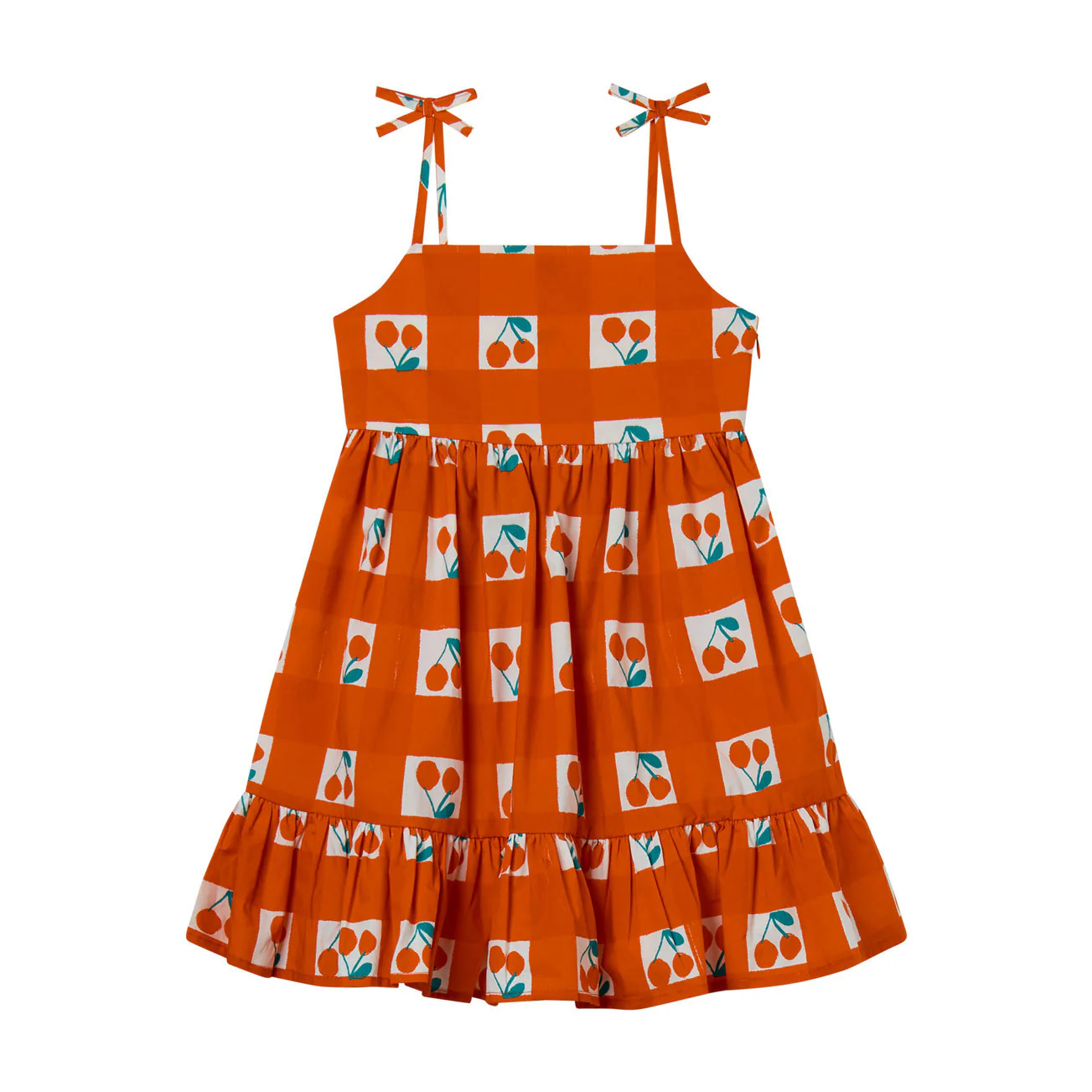 Stella Mccartney Red Cherry Gingham Dress