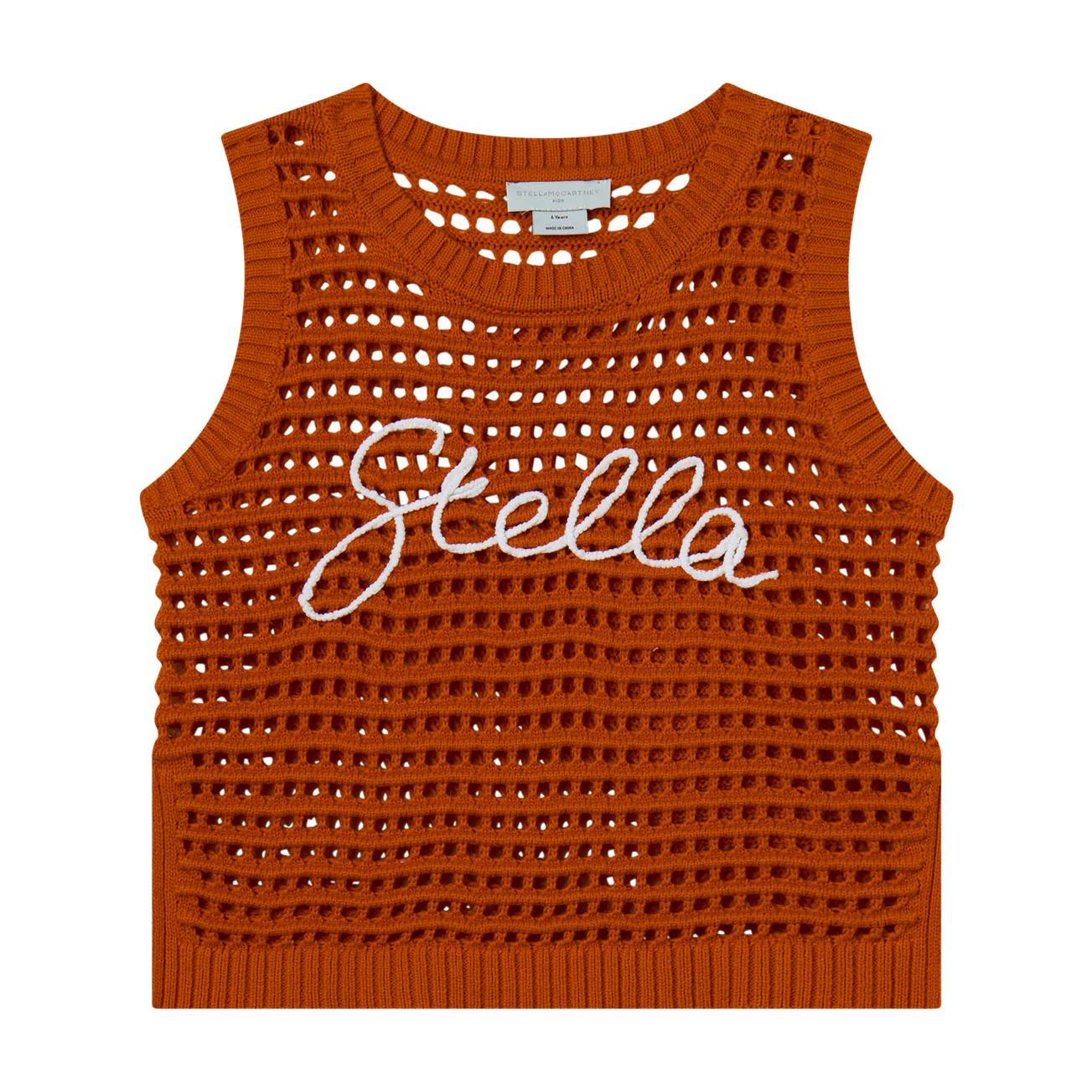 Stella Mccartney Red Logo Patch Knit Top