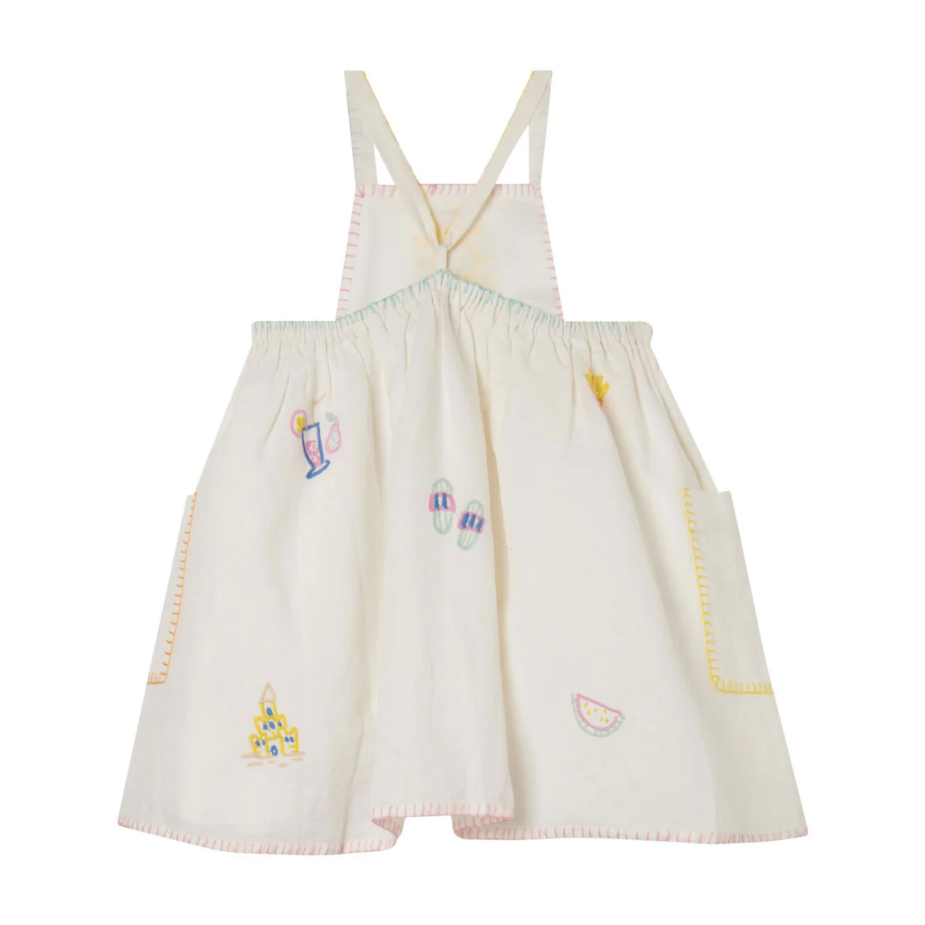 Stella Mccartney White Beach Icons Linen Strappy Dress - Image 2