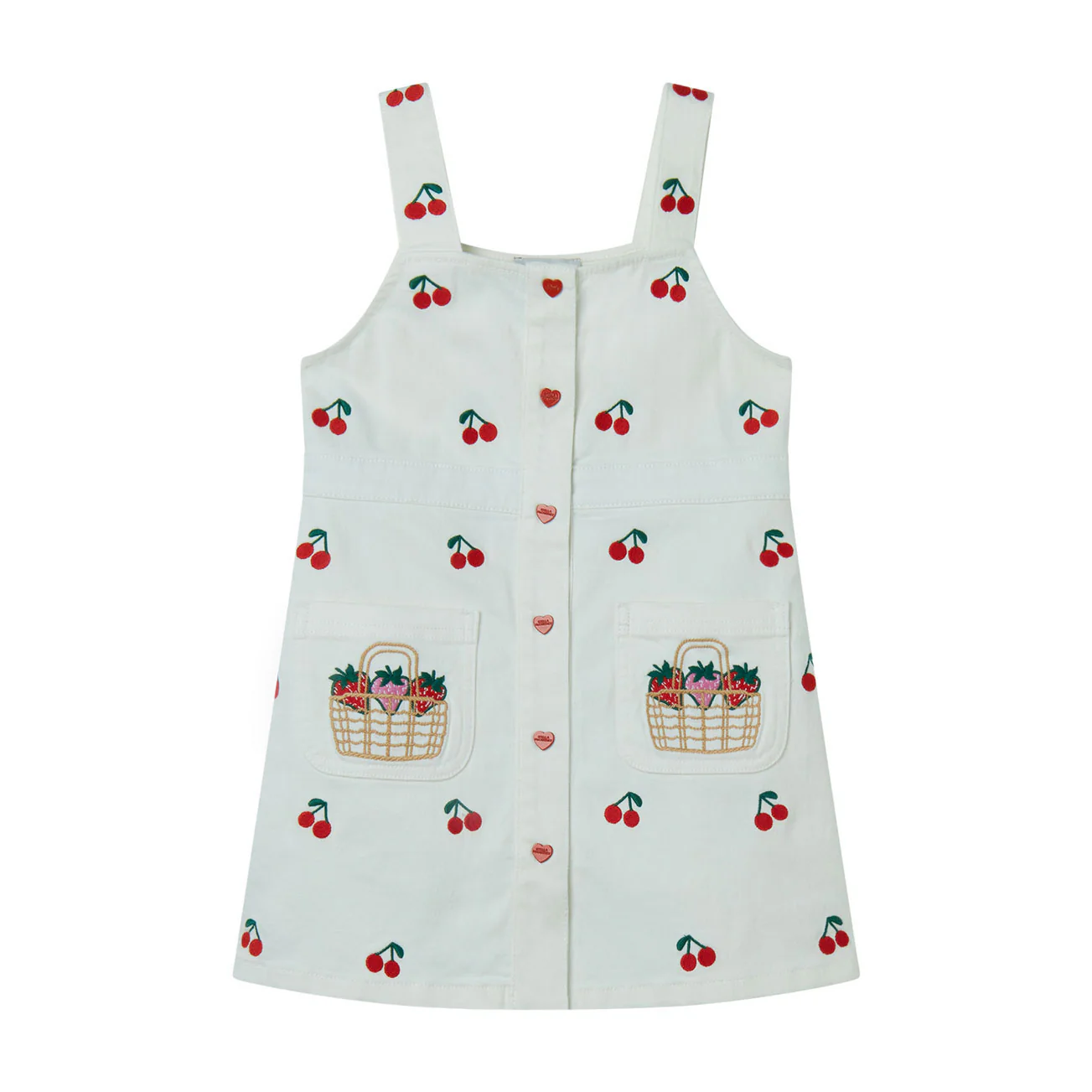 Stella Mccartney White Cherries Embroidered Dress