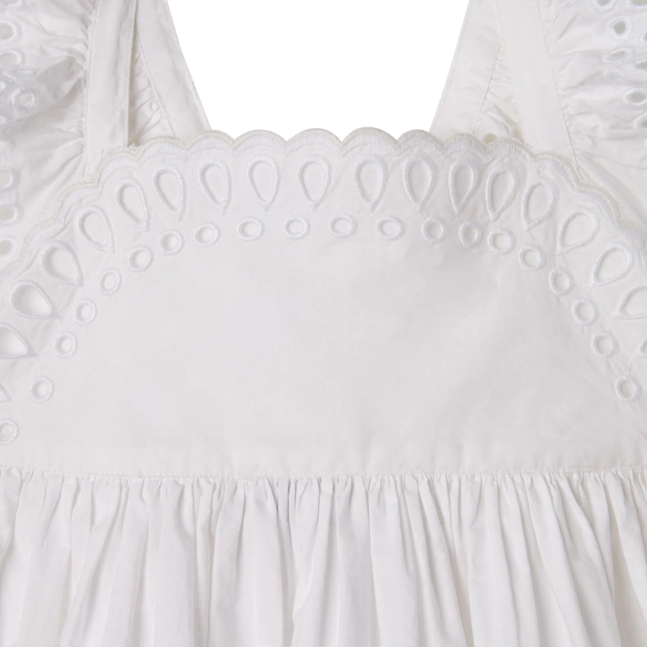 Stella Mccartney White  Embroidered Sleeveless Dress - Image 2