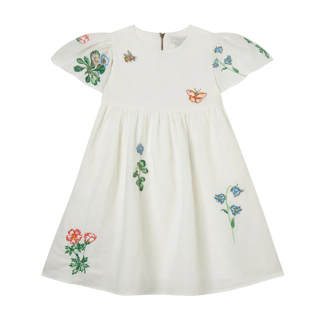 Stella Mccartney White Flowers Embroidered Dress