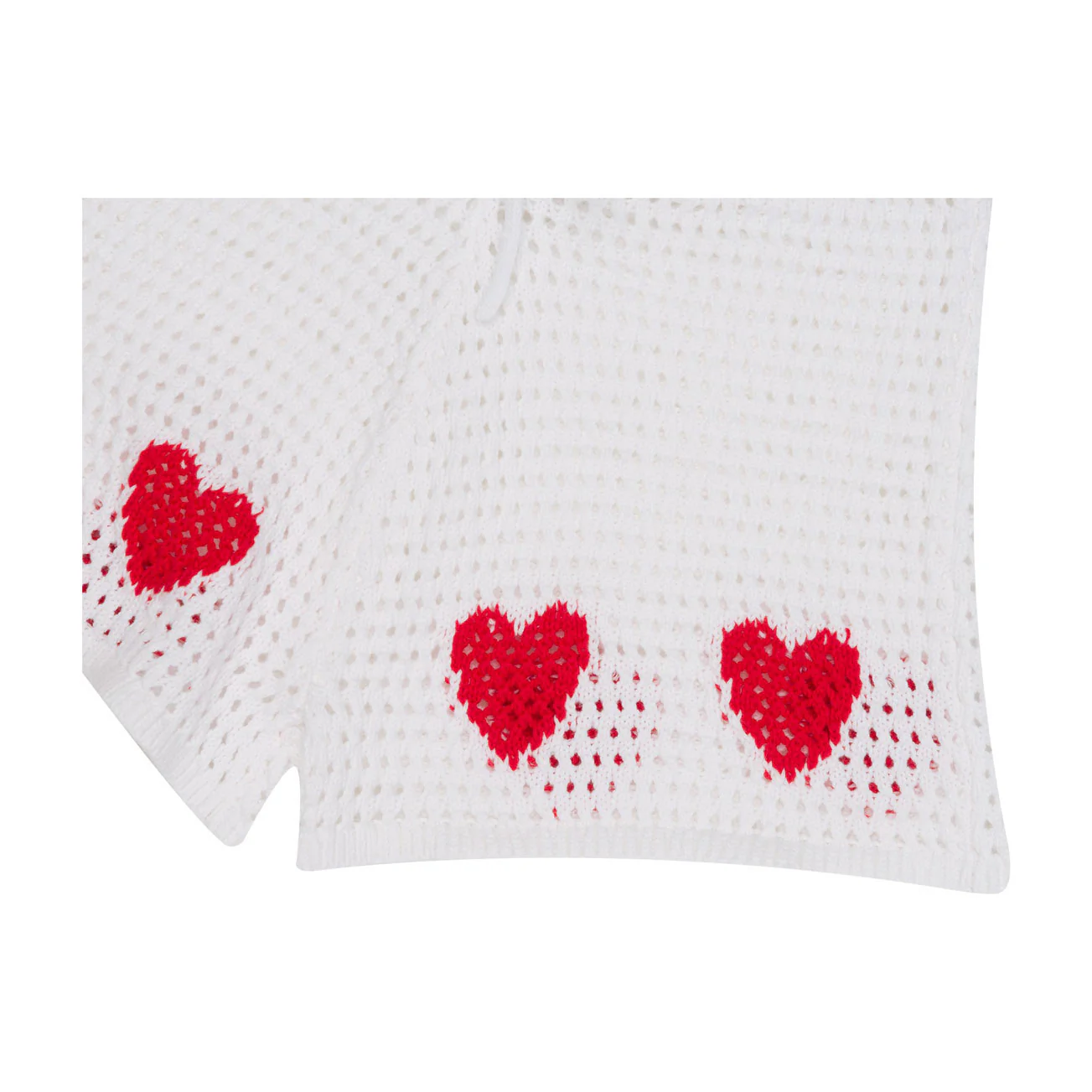 Stella Mccartney White Love Heart Crochet Knit Shorts - Image 3