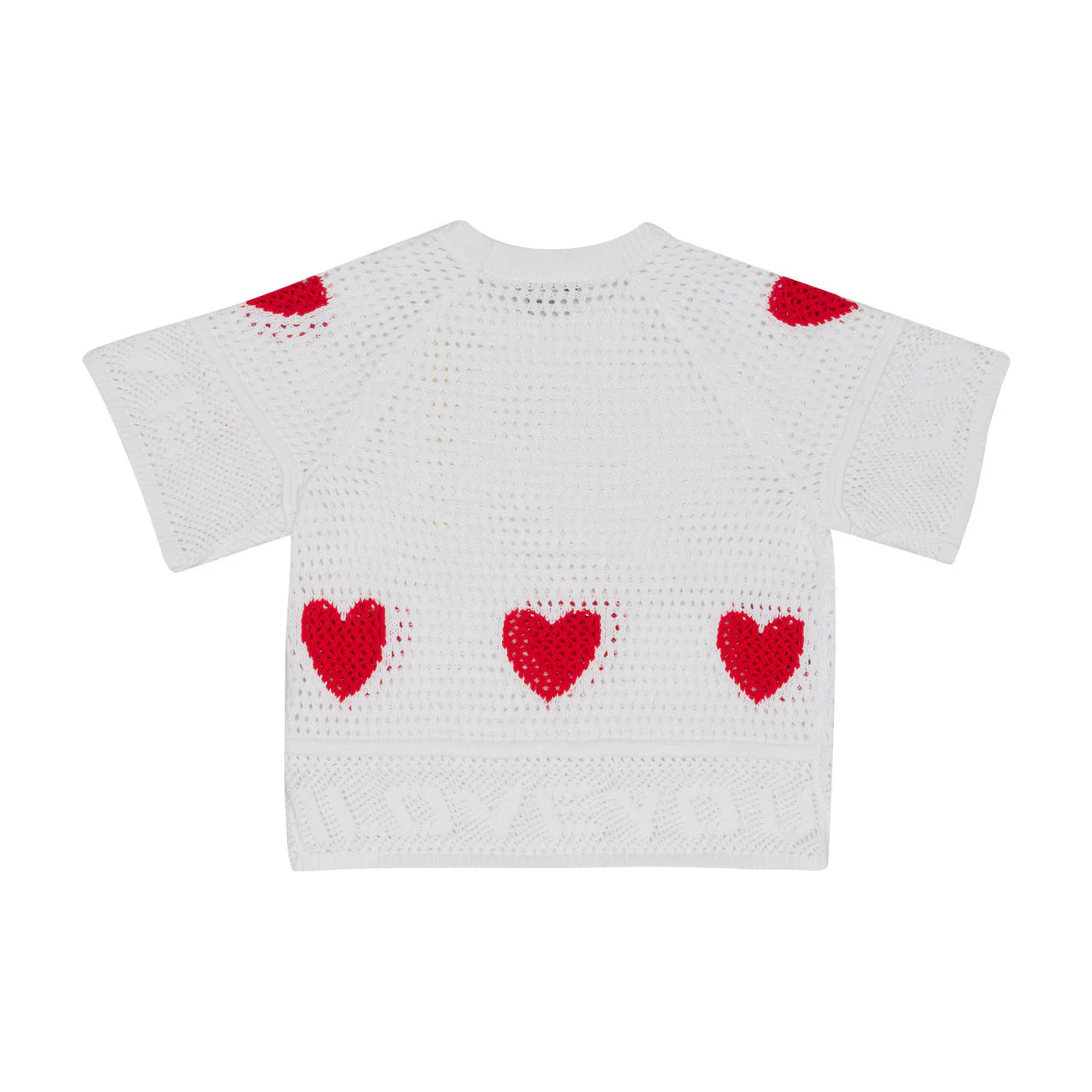 Stella Mccartney White Love Heart Crochet Knit Top - Image 2
