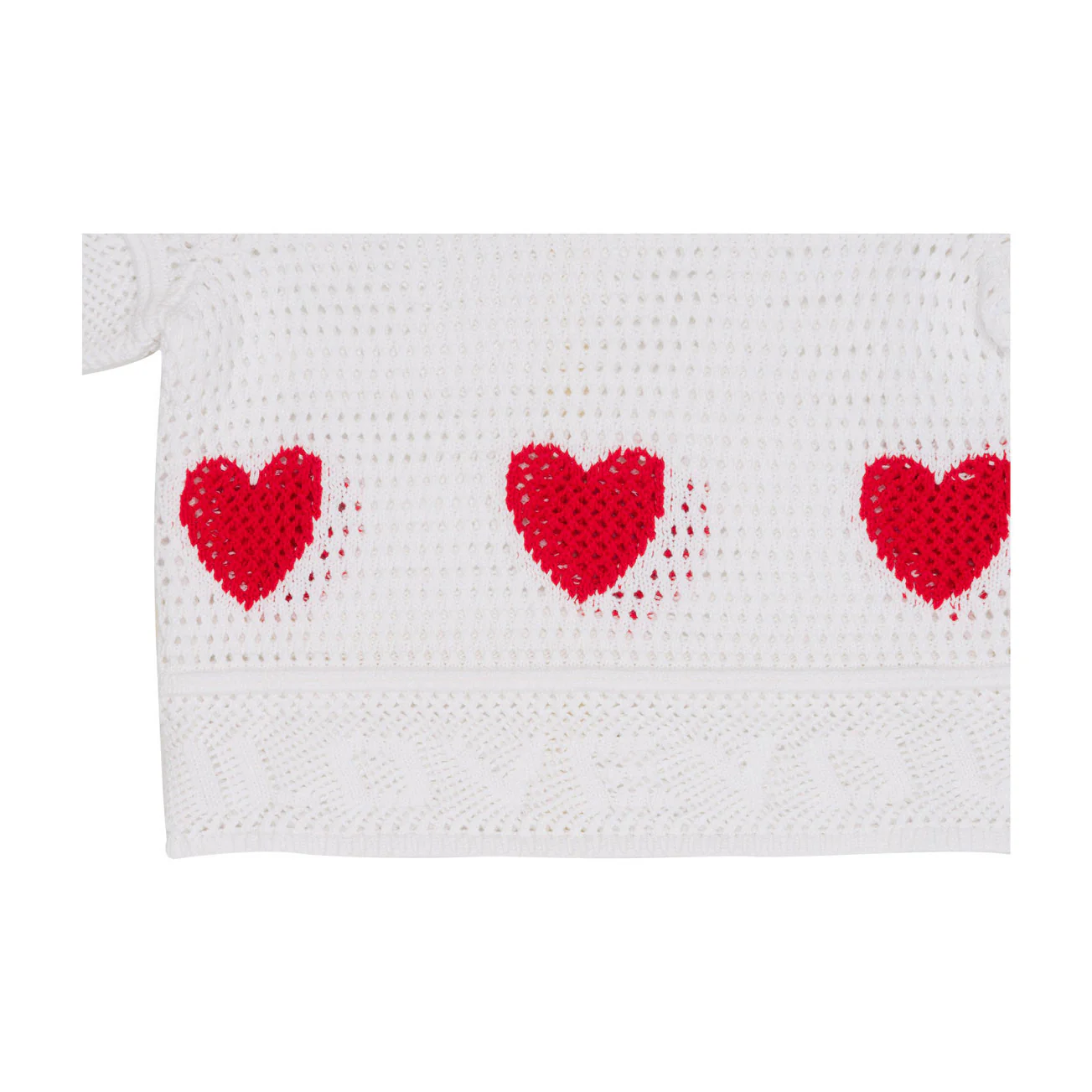Stella Mccartney White Love Heart Crochet Knit Top - Image 3