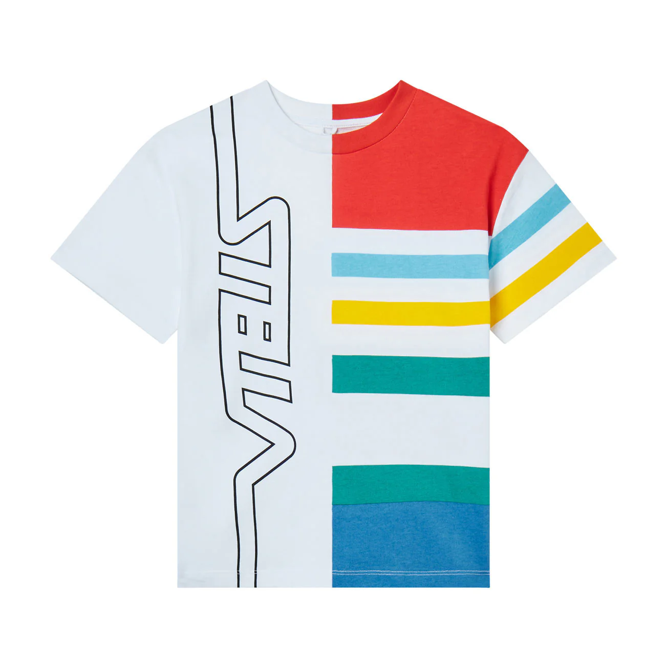 Stella Mccartney White Multicolor Stripes Tee