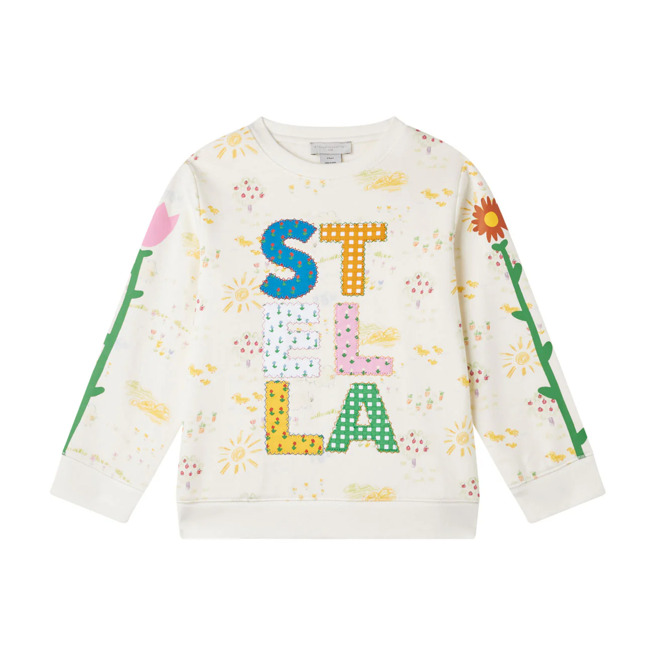 Stella McCartney  White Scribble Patch Detail Sweatshirt
