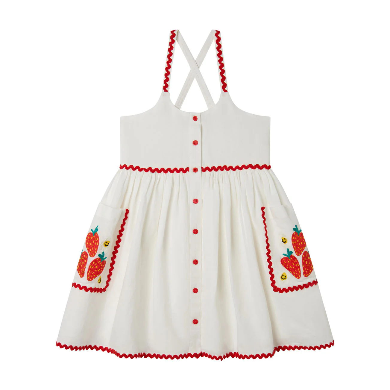 Stella Mccartney White Strawberry Flowers Dress