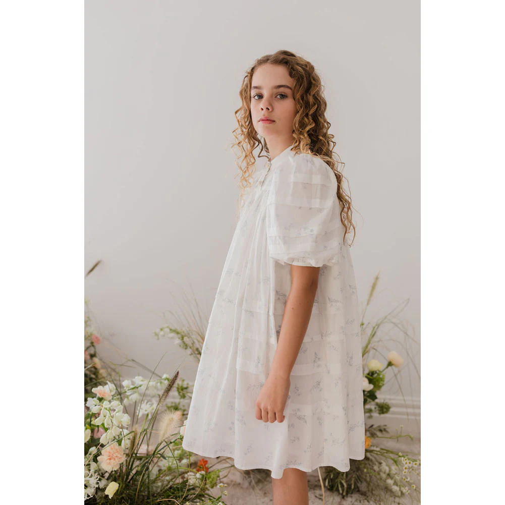 Steph Blue Ditsy Voile Dress - Image 4